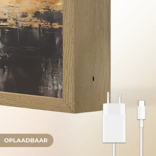 Goud - Luxe - Acryl - Kunst Light Box met batterij (Wandlamp) middel -USP_websiteoplaadbaarNL