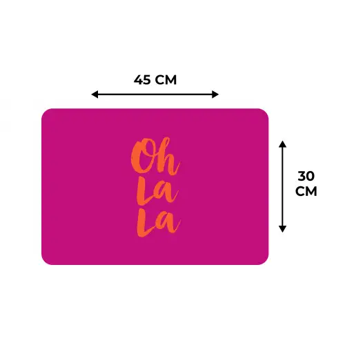 Oh la la - Roze - Oranje - Minimalistisch Placemat vinyl groot -specs
