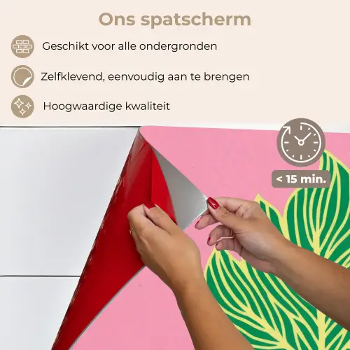 Blad - Groen - Illustratie - Minimalistisch keuken achterwand spatscherm klein -spatscherm_NL