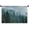 Naaldwoud - Bergen - Mist Wandkleed katoen klein -zz3d