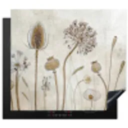 Botanische Elegance in Sepia Inductie beschermer vinyl 3mm middel -3d