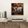 Wereldkaart - Poedersuiker - Hout aluminium wit klein -sfeer1