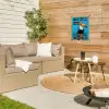 Vogel - Toekan - Blauw - Quotes tuinposter los doek klein -sfeer4