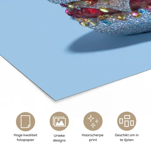 Glitters - Hamburger - Blauw poster papier klein -closeup_NL
