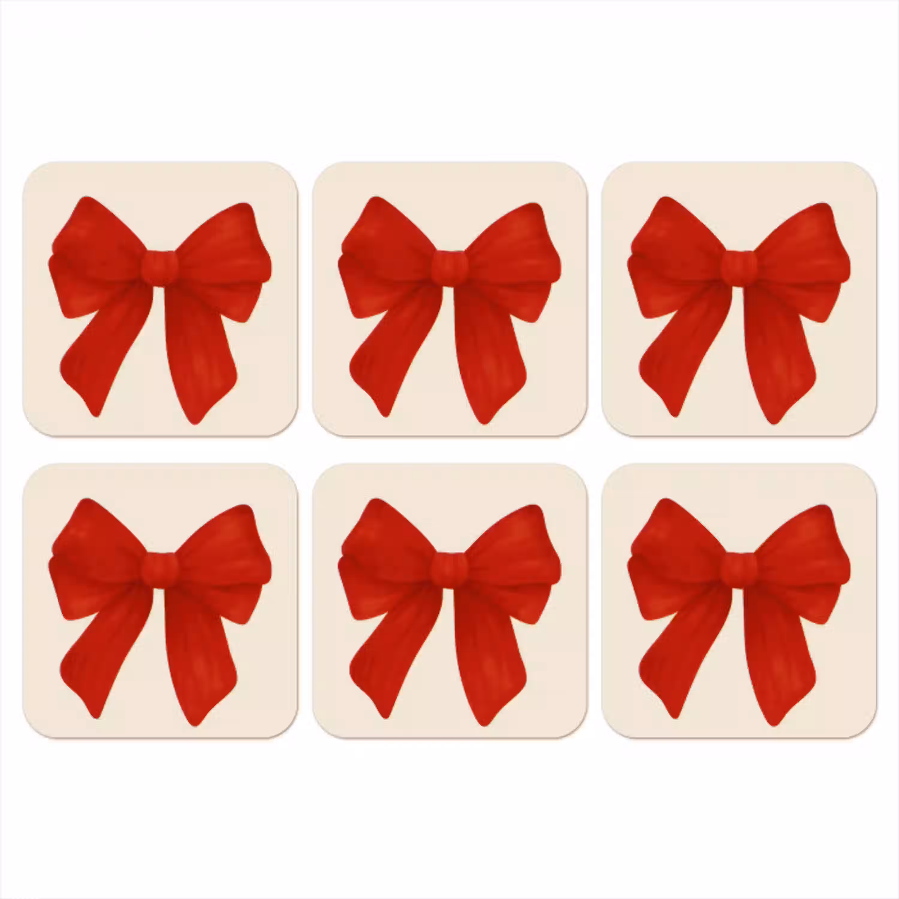 Strik - Symmetrisch - Rood - Lint onderzetter kurk middel -3d