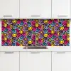 Patroon - Hippie - Bloemen - Paars keuken achterwand 2 middel 871 -3d