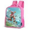 Voetbal - Jongen - Stadion - Elektrisch Kinderrugzak - Roze middel -schuin