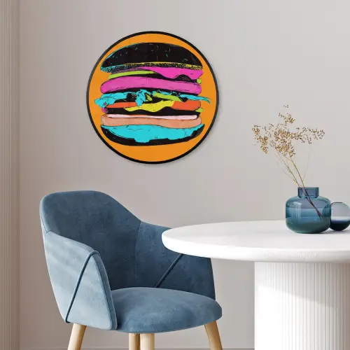 Hamburger - Kleurrijk - Speels Fotolijst rond zonder passe partout klein -sfeer2
