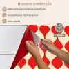 Golvend patroon - Retro - Rood - Beige keuken achterwand spatscherm klein 900 -spatscherm_ES