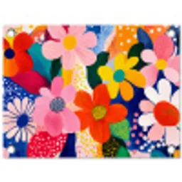 Bloemen - Kleurrijk - Stippen tuinposter los doek klein -3d
