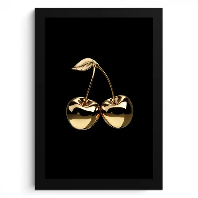 Kersen - Zwart - Goud - Chrome KitchenYeah - Keuken - Fotolijst klein -3d