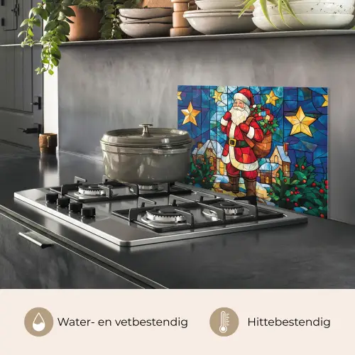 Kerstman - Glas - Kleurrijk keuken achterwand spatscherm klein -usp_NL