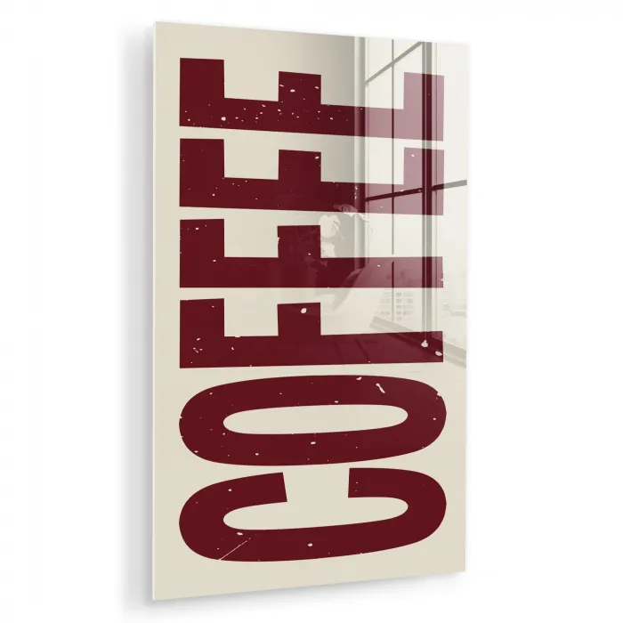 Koffie -Japandi - Rood - Vintage plexiglas 5mm klein -zzzproduct_nieuw
