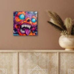 Monster - Graffiti - Kleuren - Oranje aluminium wit klein -sfeer4