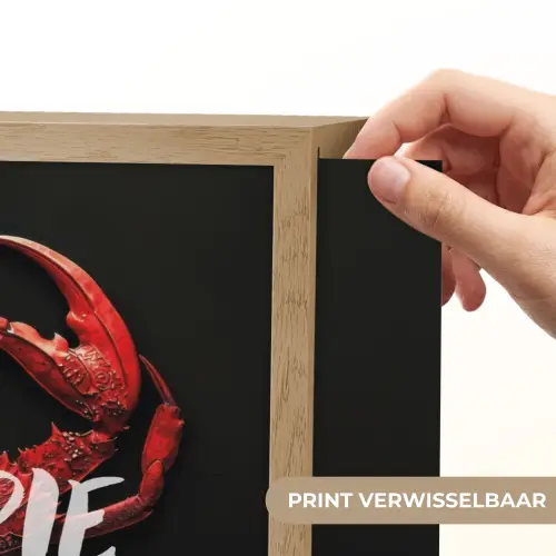 Krab - Rood - Tekst - Zwart Light Box met batterij (Wandlamp) middel -USP_websiteprintNL