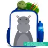 Dierenportret - Nijlpaard - grijs Kinderrugzak - Blauw middel -inhoud_NL