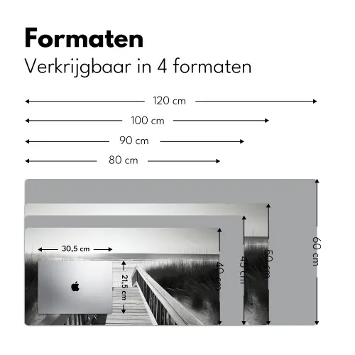 Loopbrug - Hout - Strand - Zee Muismat XXL klein -sfeer5