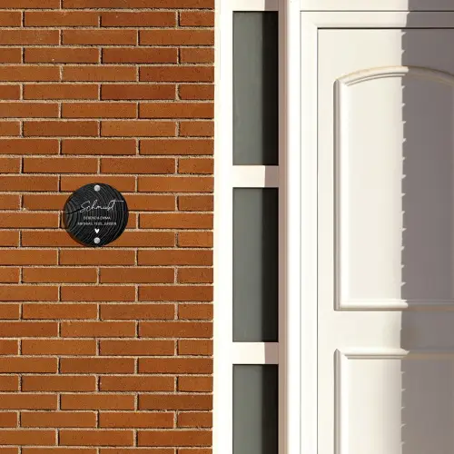 Zwarte houten nerf - Sierlijk Naambord Rond klein -sfeer3-rond-XS