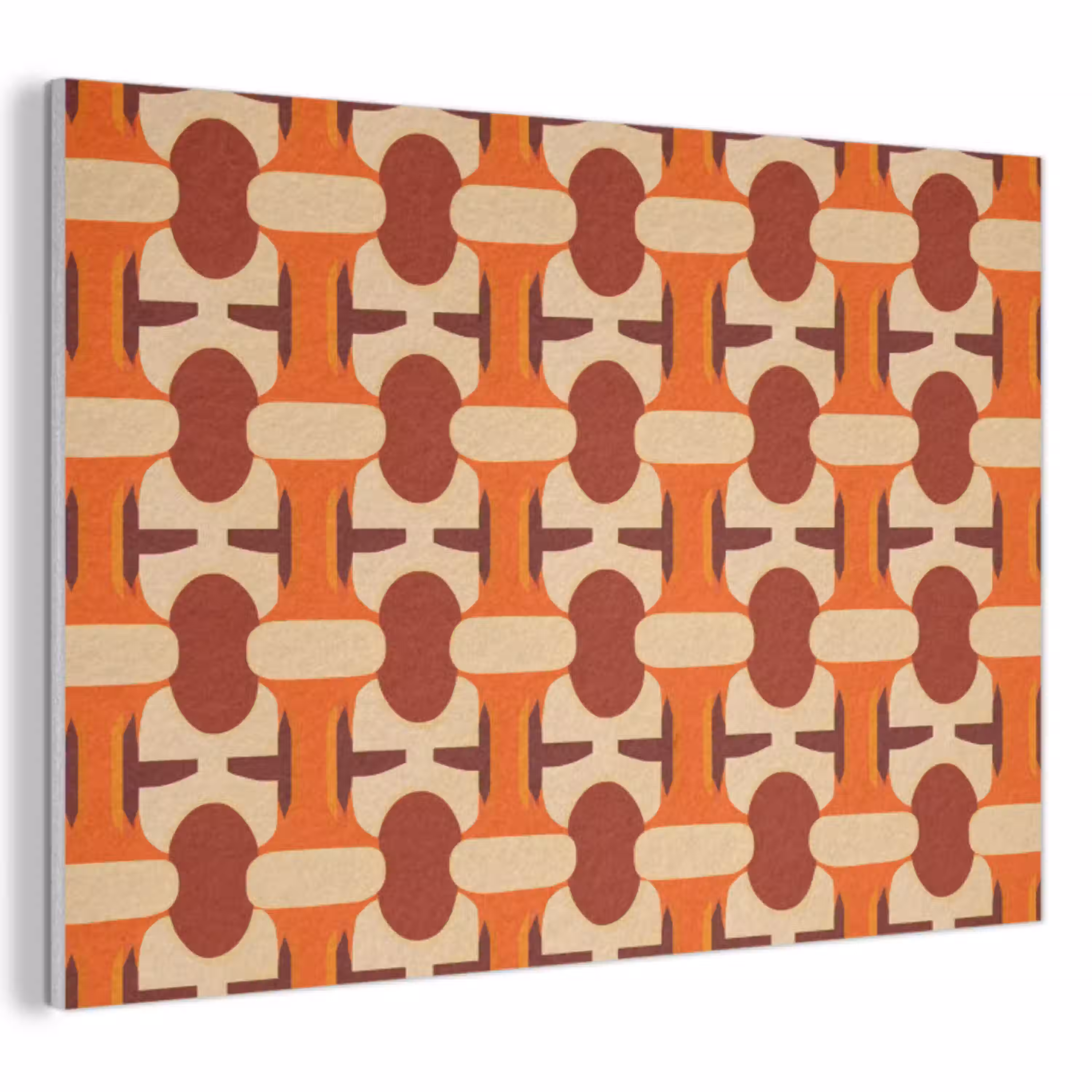 Geometrisch - Retro - Oranje PET vilt klein 837 -3d
