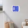 Ciao - Hoofdletters - Blauw - Minimalistisch tuinposter los doek klein -sfeer8