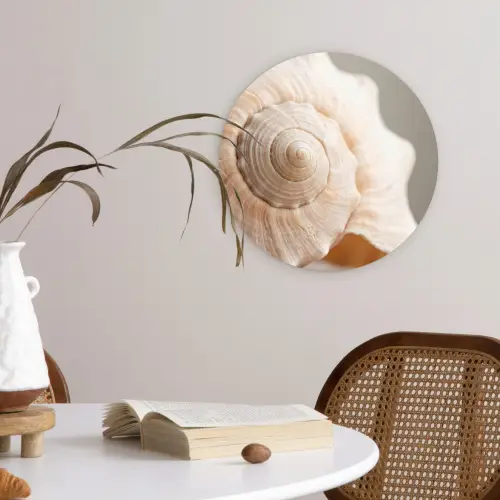 Schelp - Detail - Beige Wandcirkel kunststof plaat 5mm dik klein -sfeer4