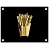 Friet - Goud - Chrome - Eten tuinposter los doek klein -3d