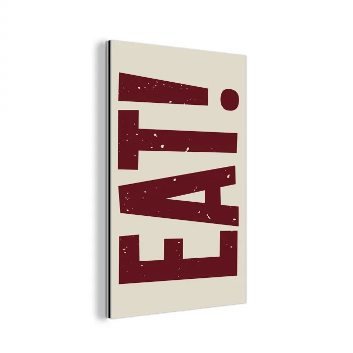 Red - Eten - Vintage - Decoratie aluminium wit klein -3d