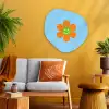 Bloem - Smiley - Kleurrijk Wandcirkel Organisch Aluminium middel -sfeer4