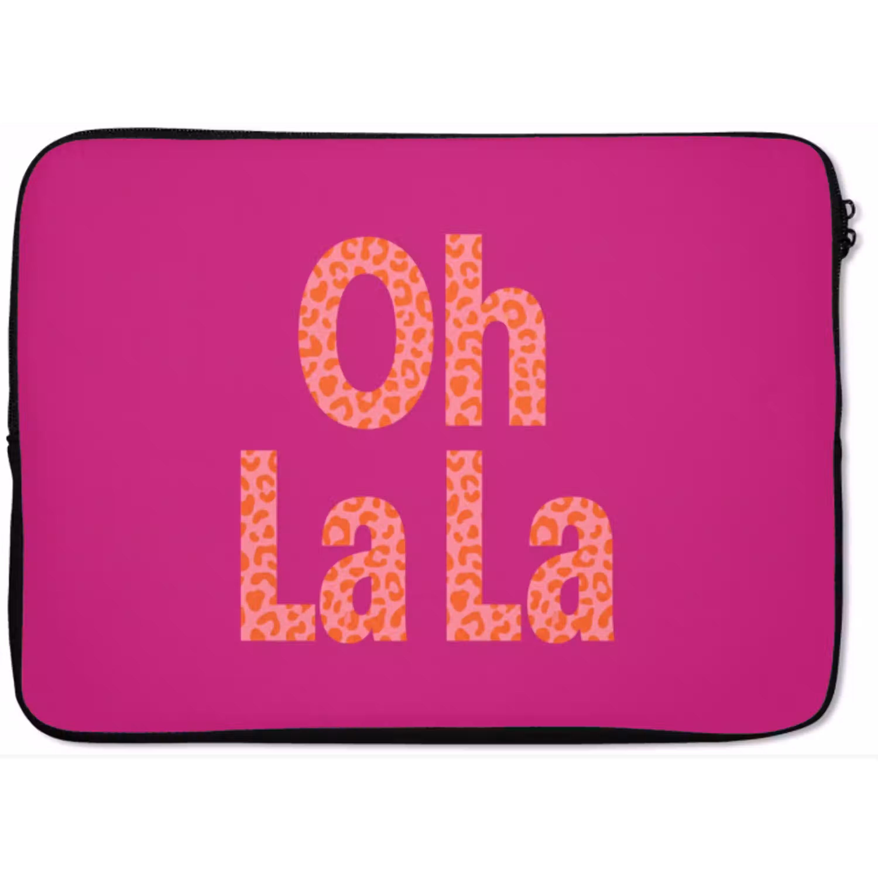 Oh la la - Luipaardprint - Roze laptophoes neopreen klein -zkaufland3dotto