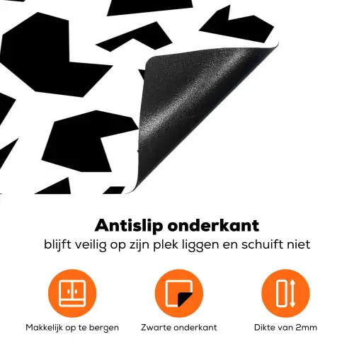Vormen - Zwart - Onregelmatig Inductie beschermer vinyl 3mm klein 276 -zzzzzzz-td-onderkant