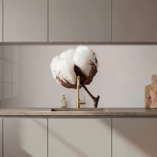 Katoenbol - Minimalistisch - Wit keuken achterwand 2 middel zz_3dshopping
