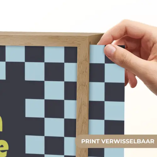 Patroon - Geblok - Blauw - Slow down you're doing fine Light Box met batterij (Wandlamp) middel -USP_websiteprintNL