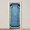 Deur - Futuristisch - Blauw deurposter klein -3d_beige