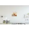 Close up - Pioenroos - Wit textielposter latten blank klein -kinderkamer