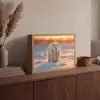 Ijsbeer - Sneeuw - Zonsopgang Light Box met batterij (Wandlamp) middel -sfeer2