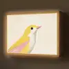 Vogel - Minimalistisch - Geel Light Box met batterij (Wandlamp) middel -z3d_website