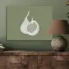 Vijgen - Minimalistisch - Getekend - Mosgroen PET vilt klein -sfeer2
