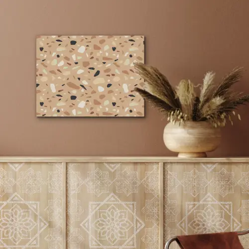 Terrazzo - Patroon - Kleurrijk - Oranje PET vilt klein 837 -sfeer4