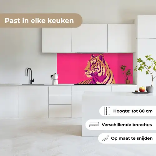 Tijger - Modern - Neon keuken achterwand 2 middel -sfeer4_NL