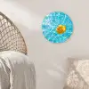 Badeend - Dobberen - Blauw Wandcirkel kunststof plaat 5mm dik klein -sfeer5