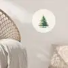 Kerstboom - Illustratie - Ster - Sneeuw Wandcirkel behangsticker klein -sfeer4