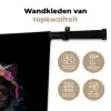 Kat met kleurrijk vest en oranje bril Wandkleed katoen klein -sfeer2