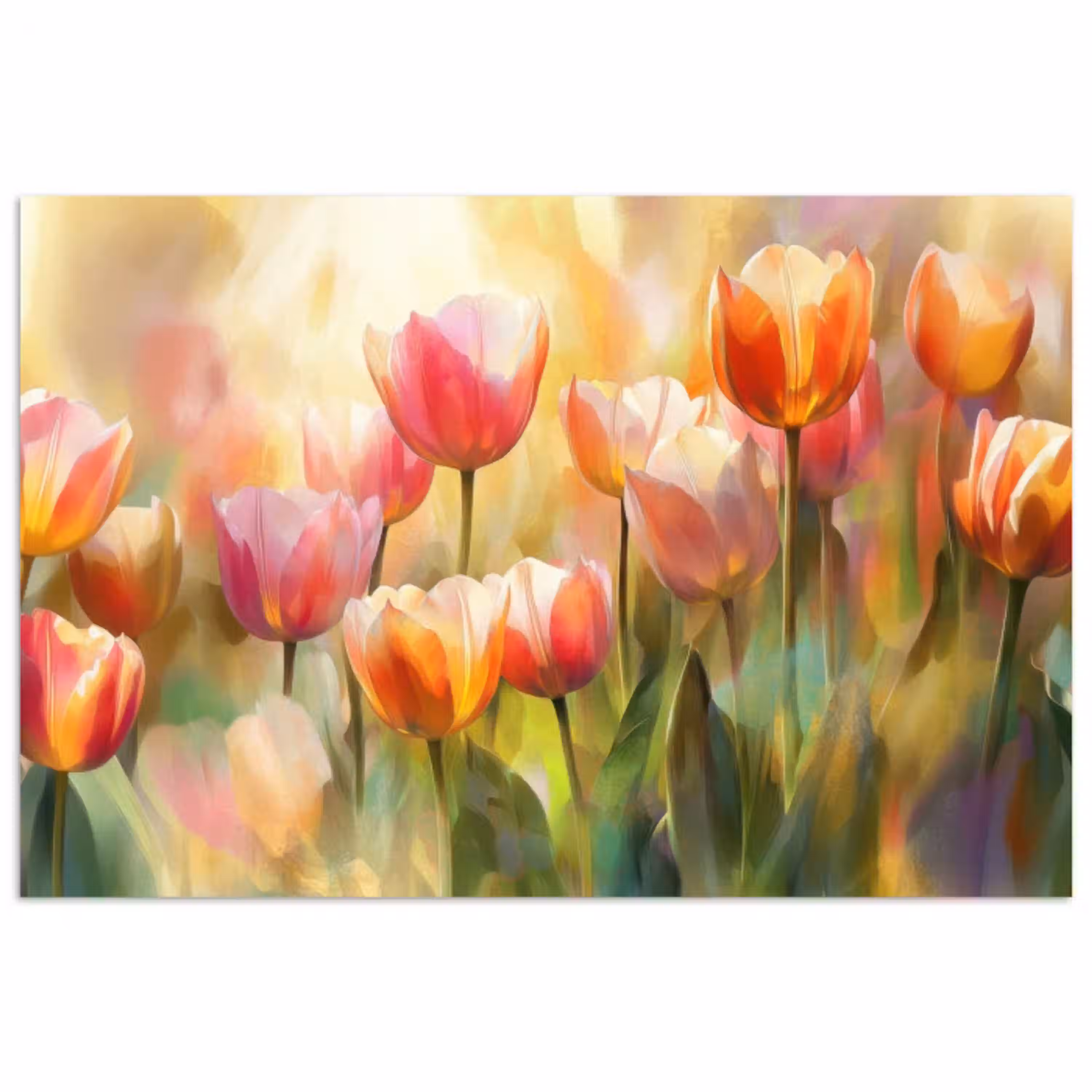 Tulpen - Sprookjesachtig - Kleurrijk poster papier klein -3d