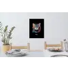 Kat met kleurrijke penseelstreken Muursticker klein -eettafel