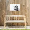 Plant - Bladeren - Minimalistisch - Zwart Tuinposter op houten frame 2 cm dik klein -sfeer4