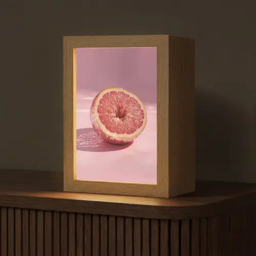 Grapefruit - Roze - Disco - Shiny Light Box met kabel (Tafellamp) klein -z3d_website