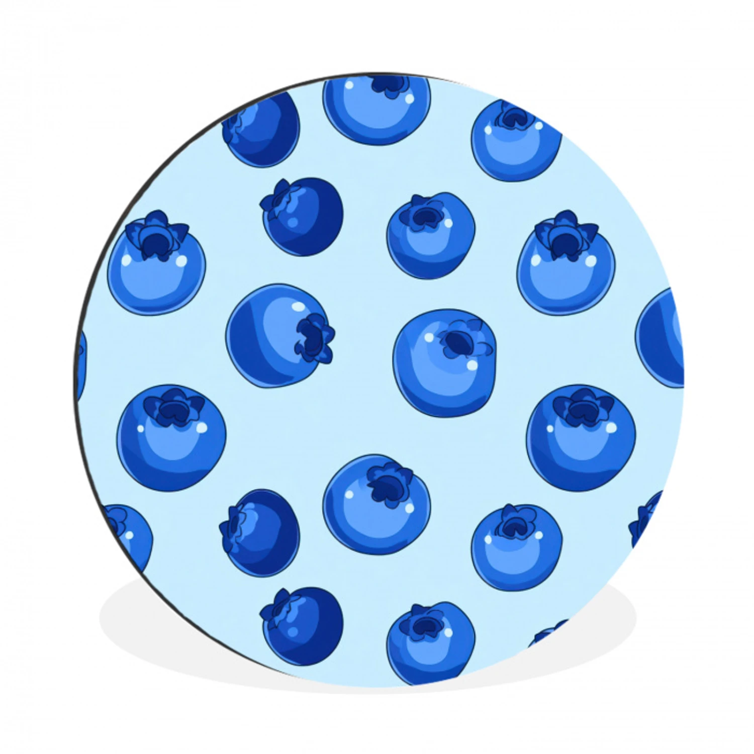 Bessen - Modern - Blauw Wandcirkel aluminium klein 190 -3d