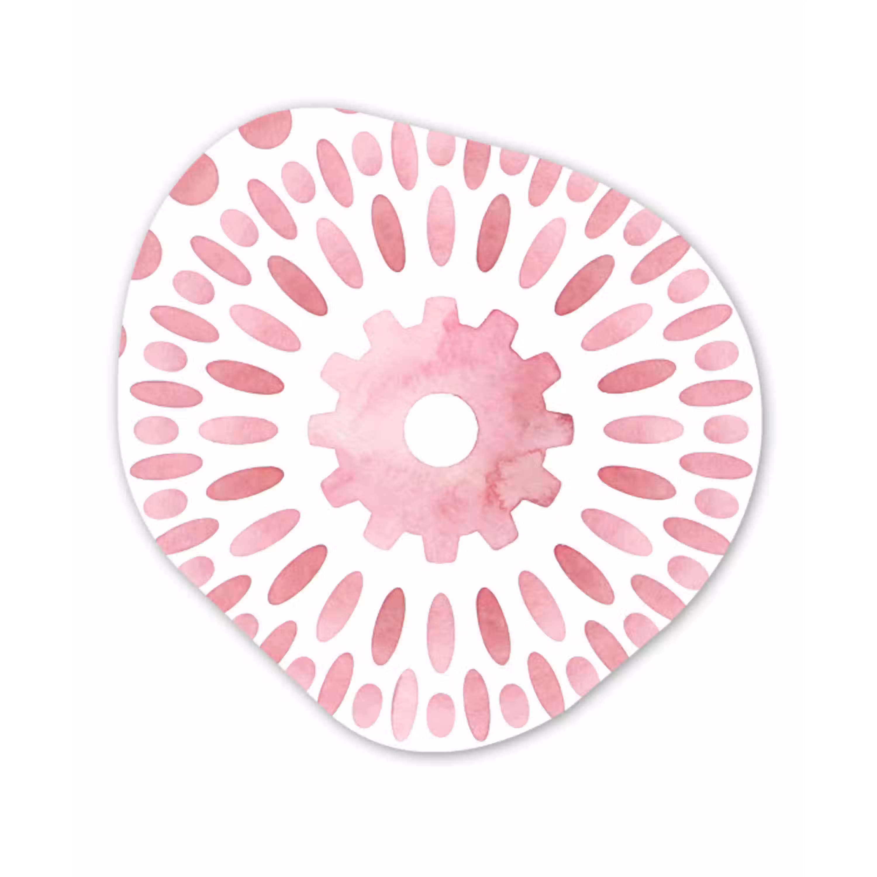 Abstract - Vormen - Patroon - Aquarel - Roze Wandcirkel Organisch Forex 3mm klein -3d