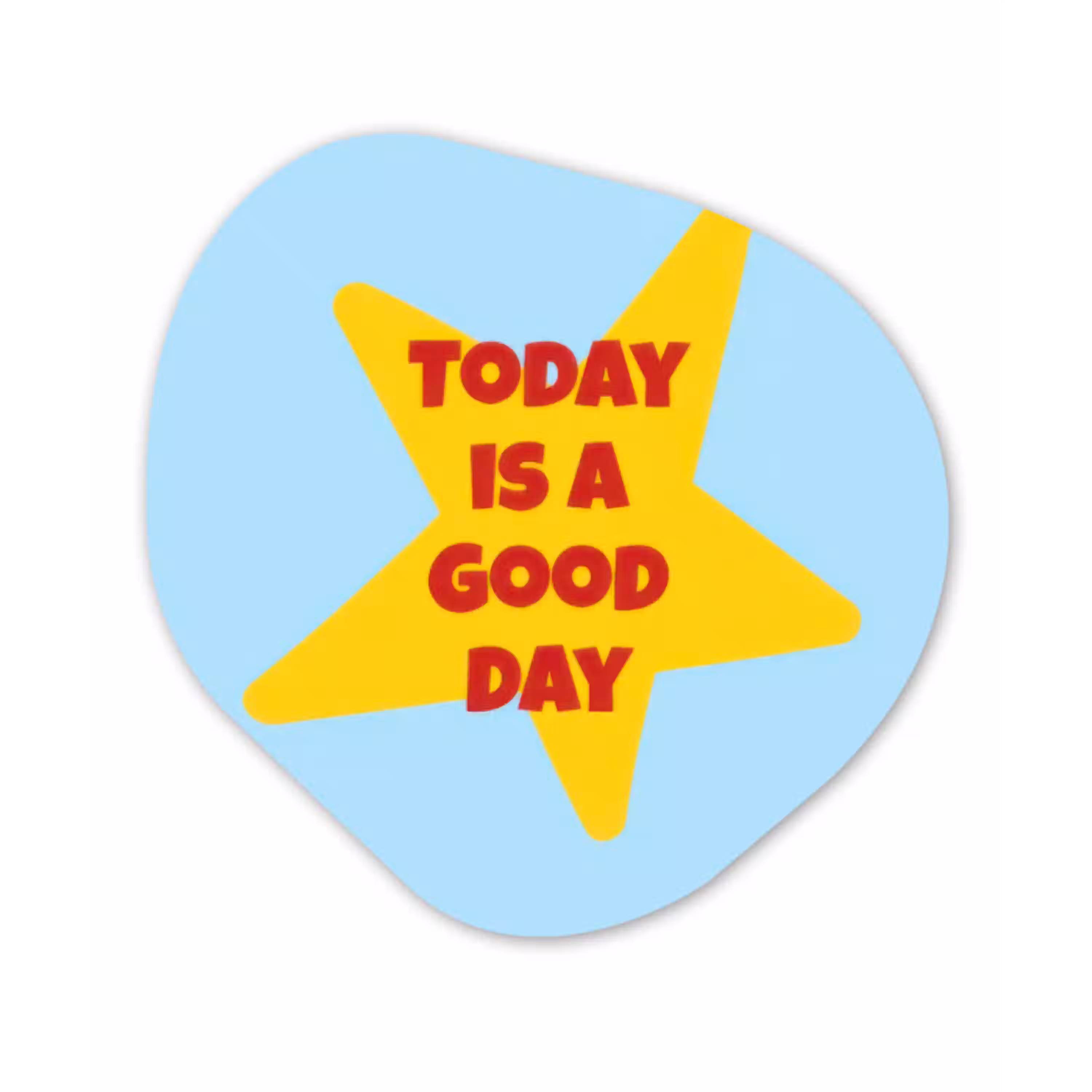 Ster - Today is a good day - Blauw Wandcirkel Organisch Plexiglas middel -3d