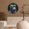 Graffiti - Kat - Zwart - Jas Wandcirkel kunststof plaat 5mm dik klein -sfeer1
